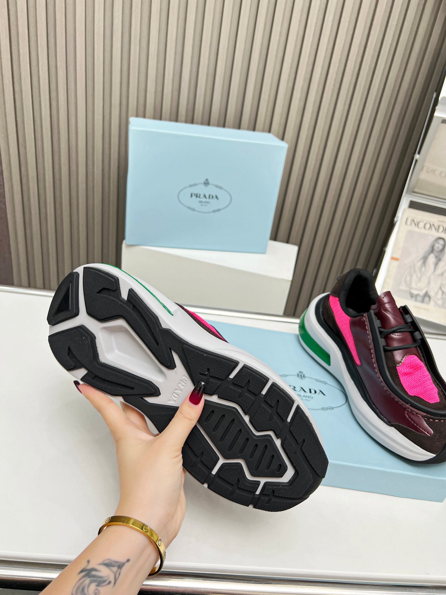 Prada 2024 New Systeme brushed leather dad Sneaker Size 36-45