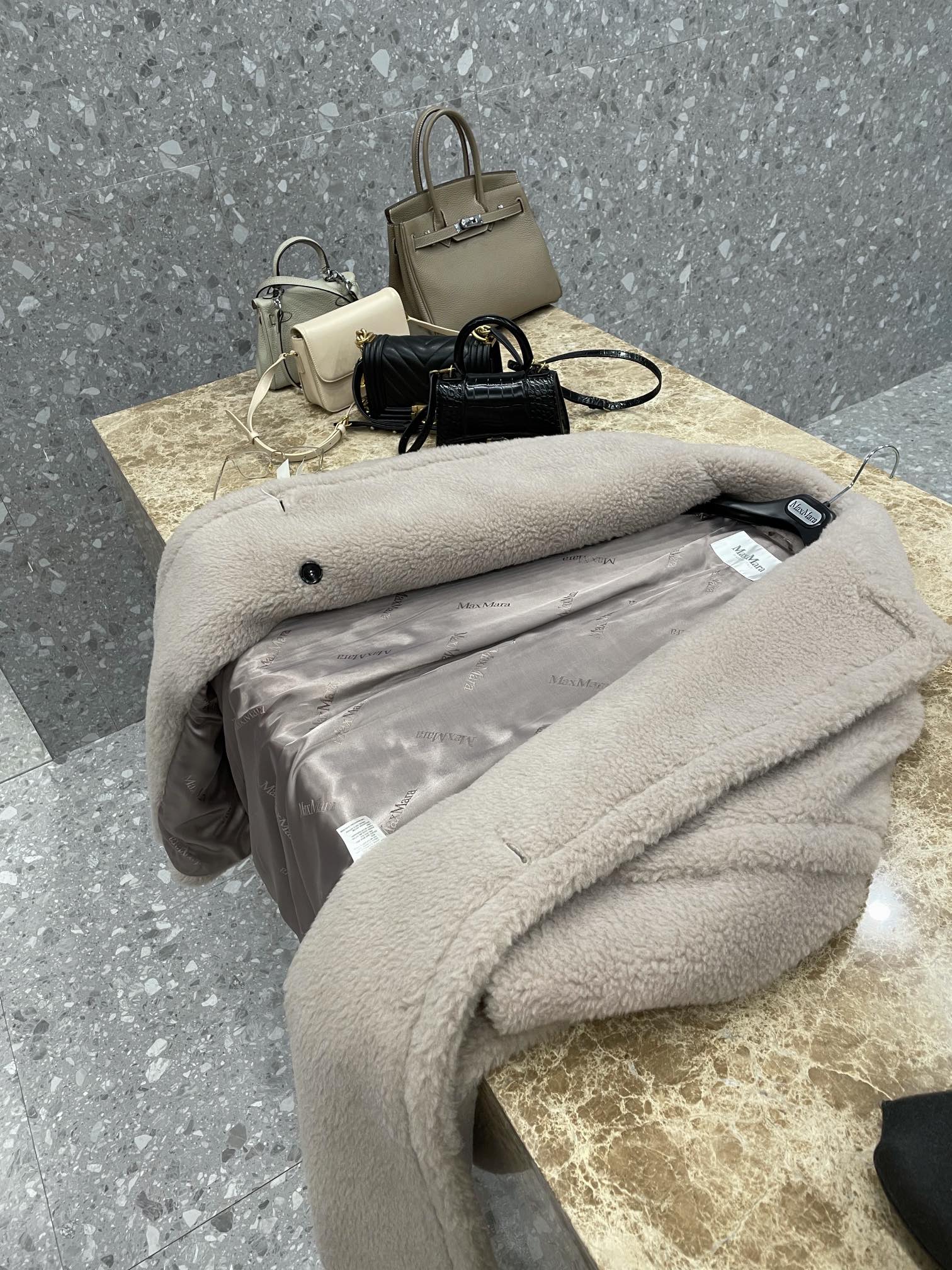 Max Mara Teddy fur long coat Size XS-M