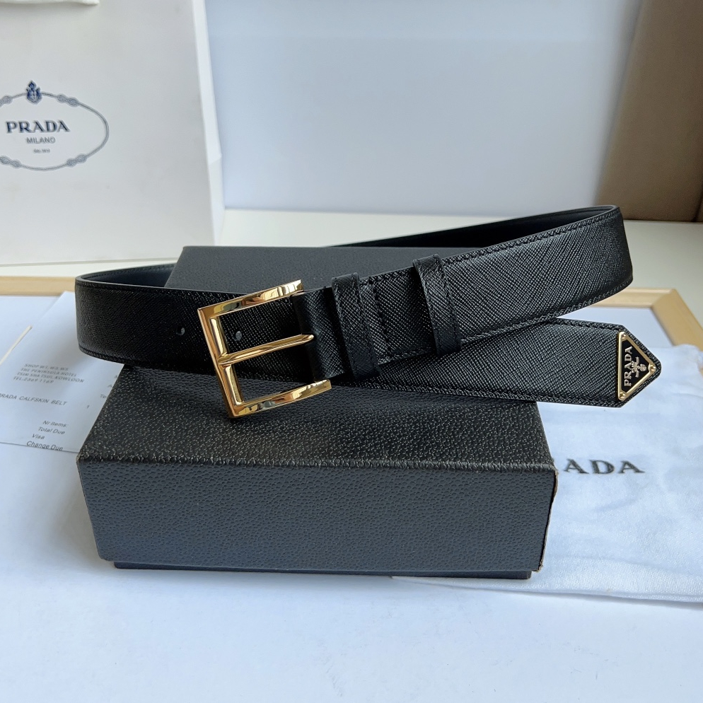 Prada Mens Women Belt Width 3.5cm