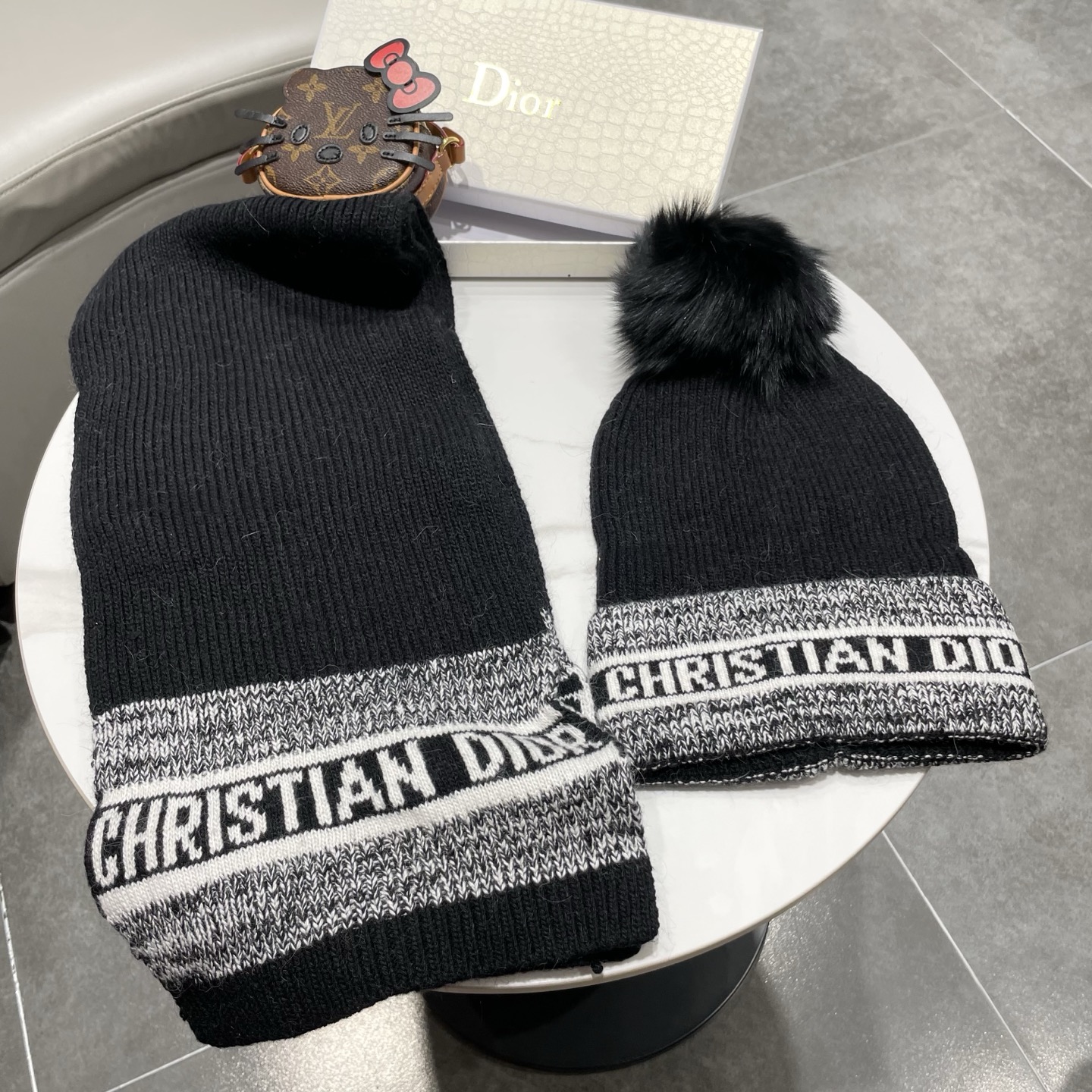 Dior Knitted Hat+Scarf