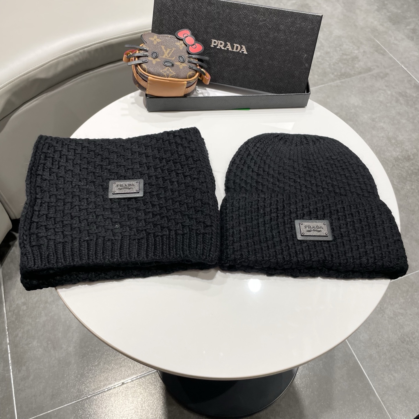 Prada Knitted Hat+Scarf