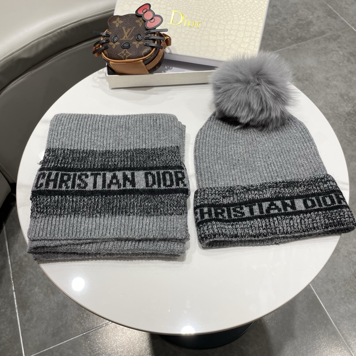 Dior Knitted Hat+Scarf