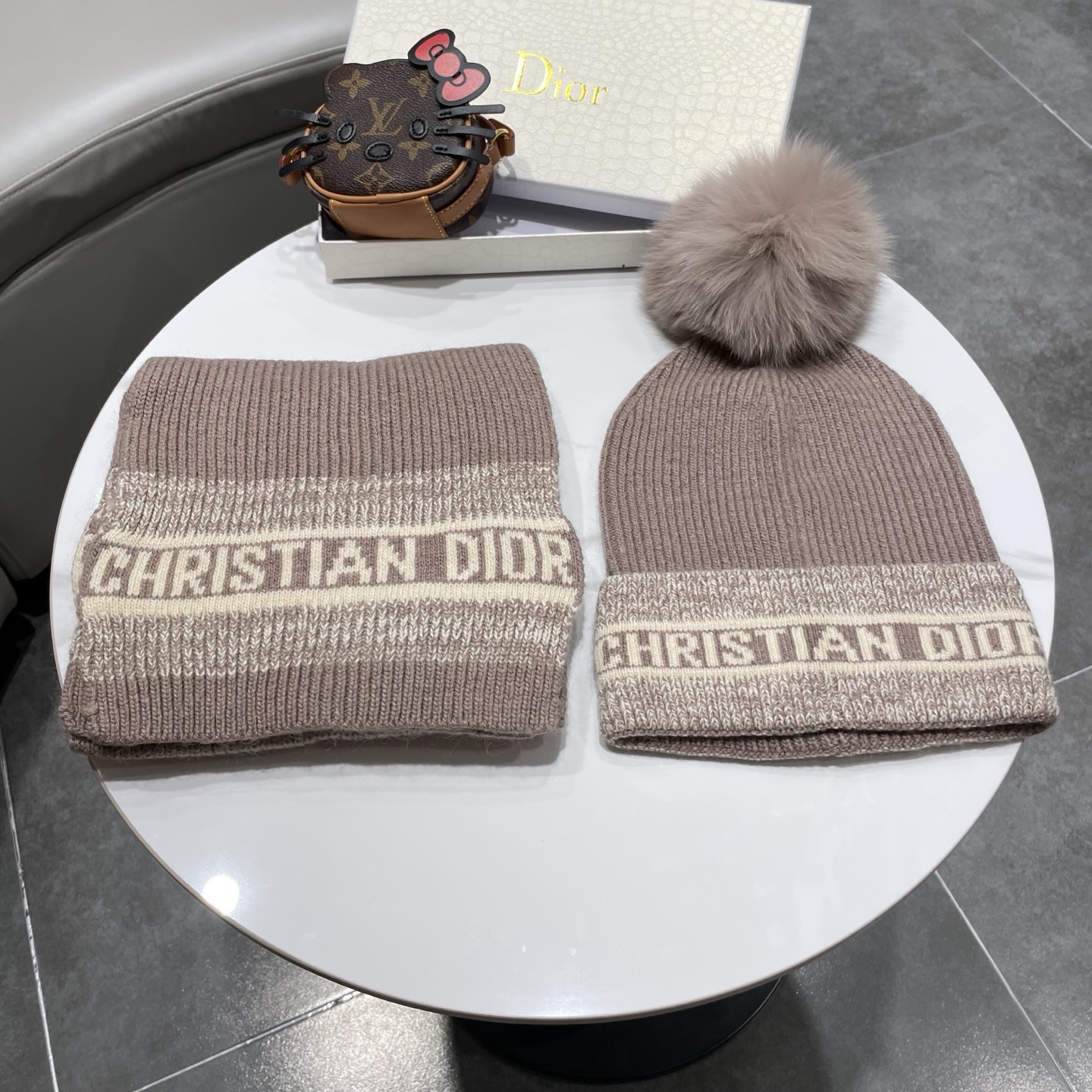 Dior Knitted Hat+Scarf