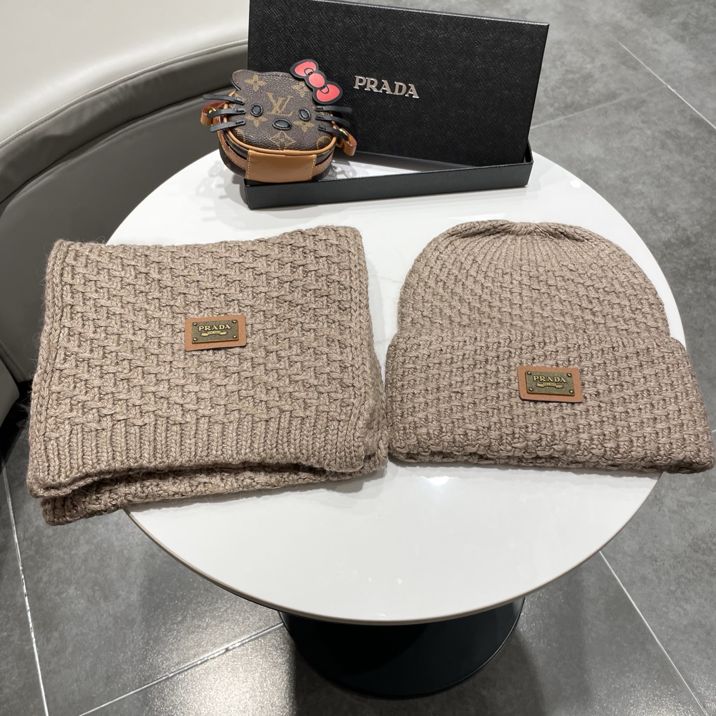 Prada Knitted Hat+Scarf