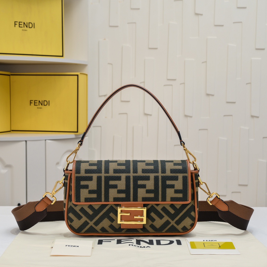 Fendi Baguette FF Women Shoulder Bags 27*6*14cm