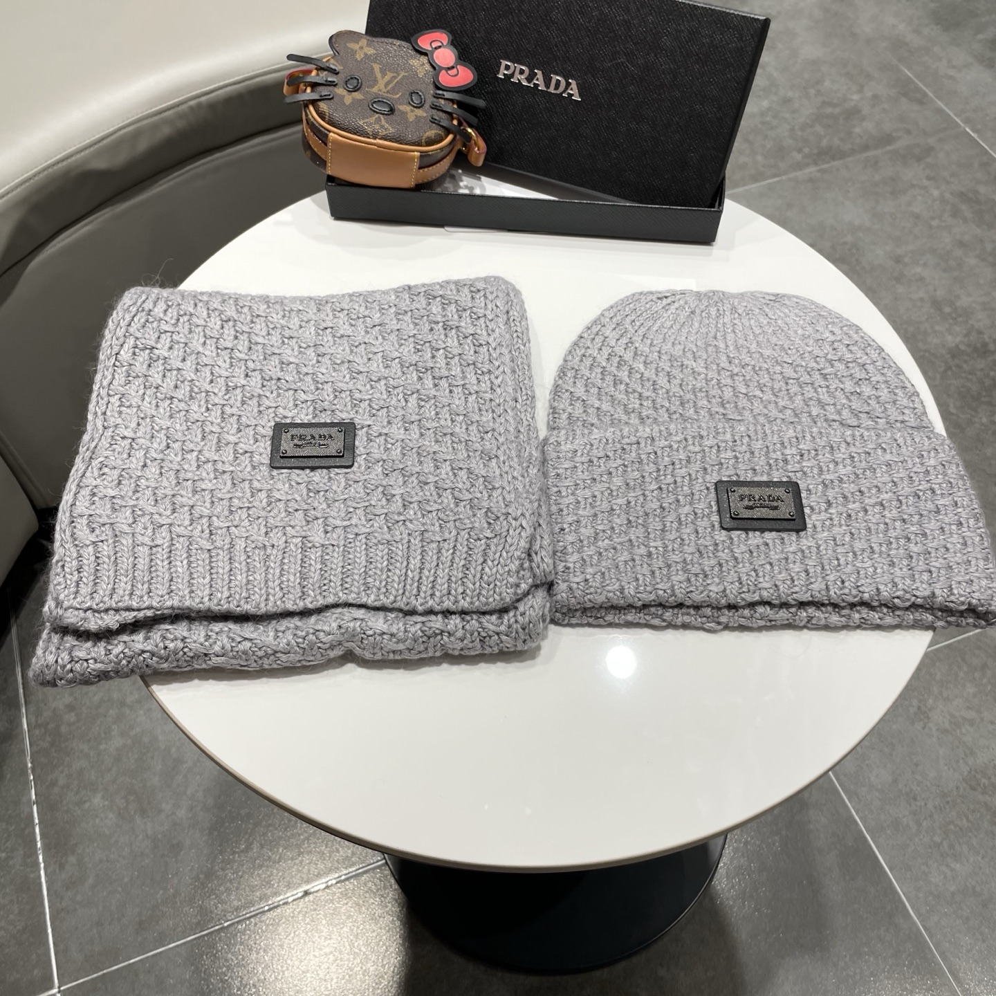 Prada Knitted Hat+Scarf