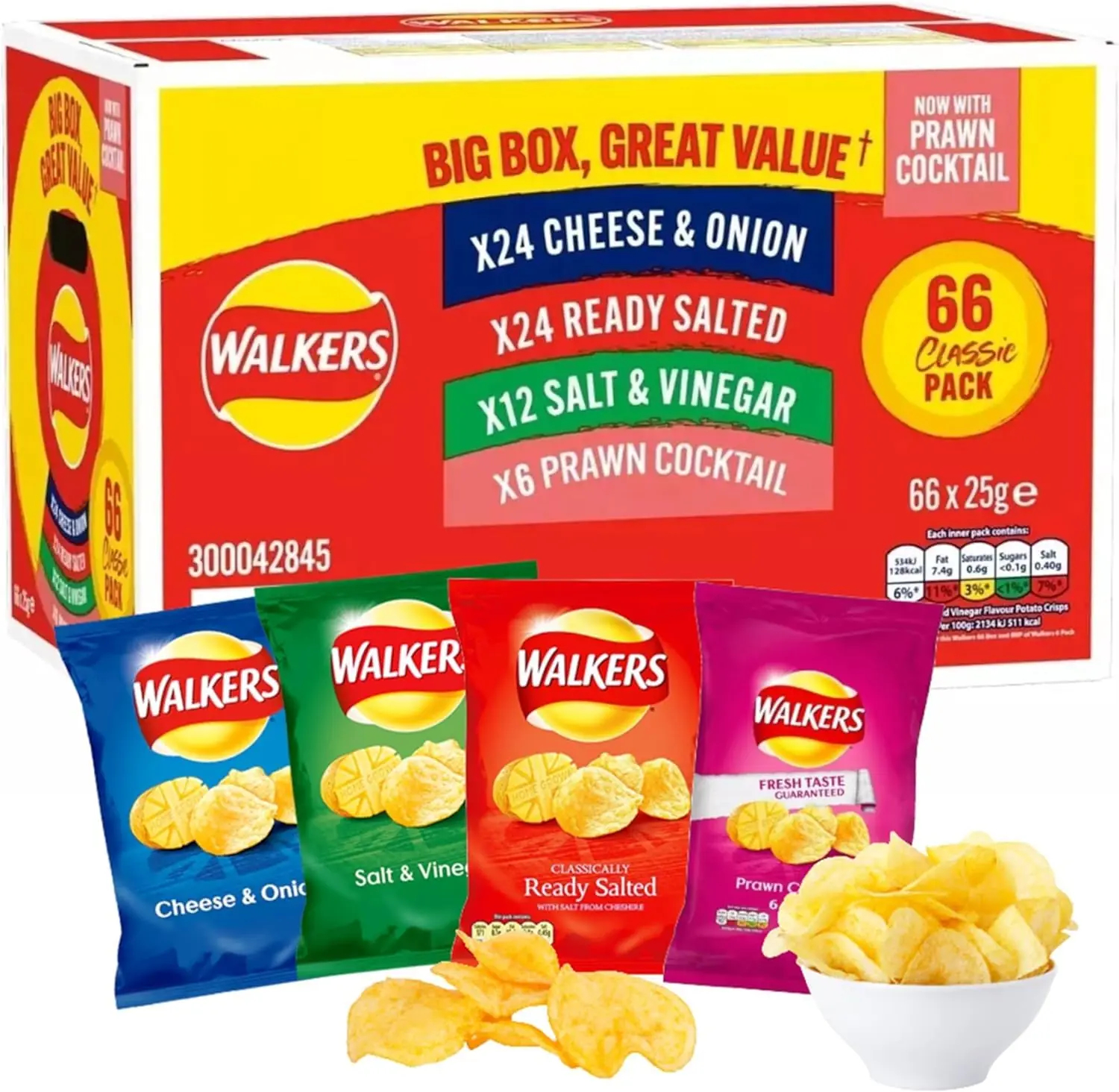 Walkers Crisps Variety Snack Box  - 66 x 25g