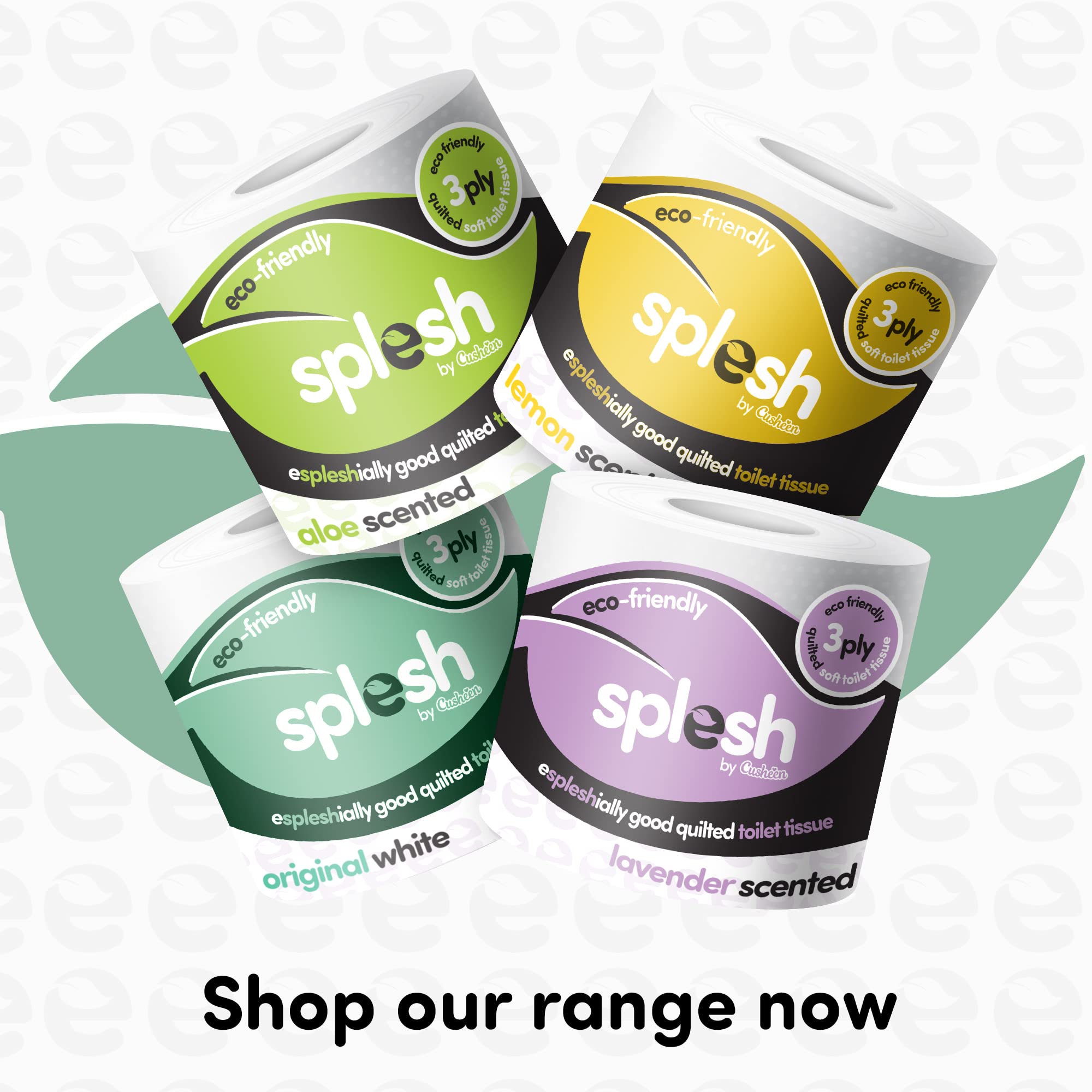 Cusheen Splesh 3-Ply Toilet Paper - Soft Quilted Large Roll Toilet Paper, Eco-Friendly Toilet Paper（4×18 Rolls）