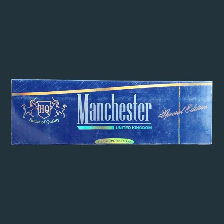 British Blue from Manchester（A）Manchester Blue cigarettes are part of the 'Blue' series from the Manchester brand, offering a smooth and light smoking experience. They are made from a blend of high-quality American tobacco, typically containing about 6 mg of tar and 0.6 mg of nicotine. This cigarette features stylish blue packaging, reflecting a modern and sophisticated design inspired by Manchester, UK.
The brand is produced in the United Arab Emirates and is popular in international markets for its mild flavor and affordable price.AU$140.00Fimadina
