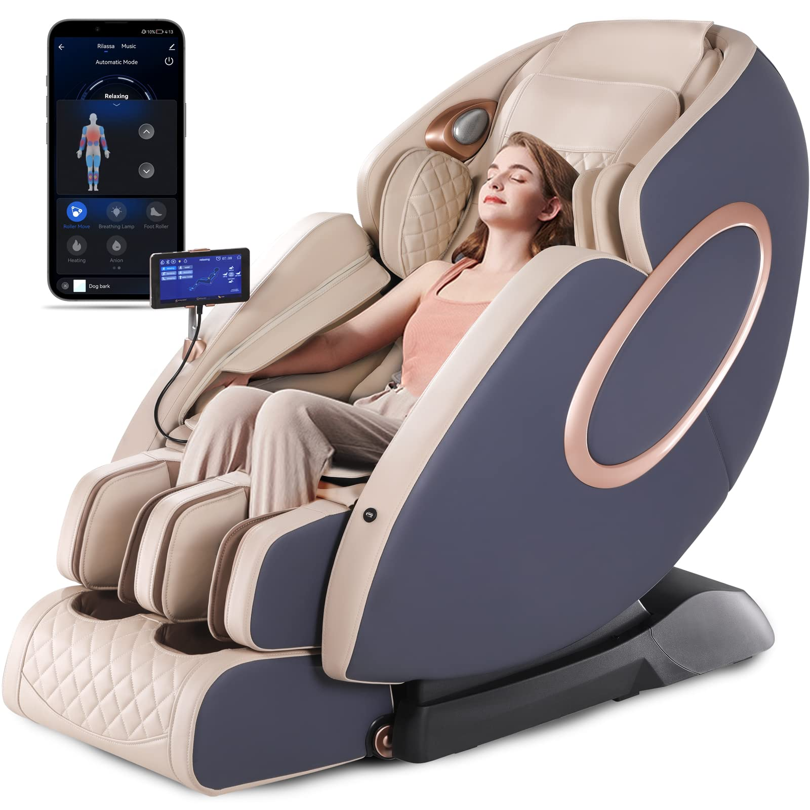 【table chair】Massage Chair, APP Controlled 4D Massage Chairs, SL-Track Full Body Shiatsu Massage Chair Recliner