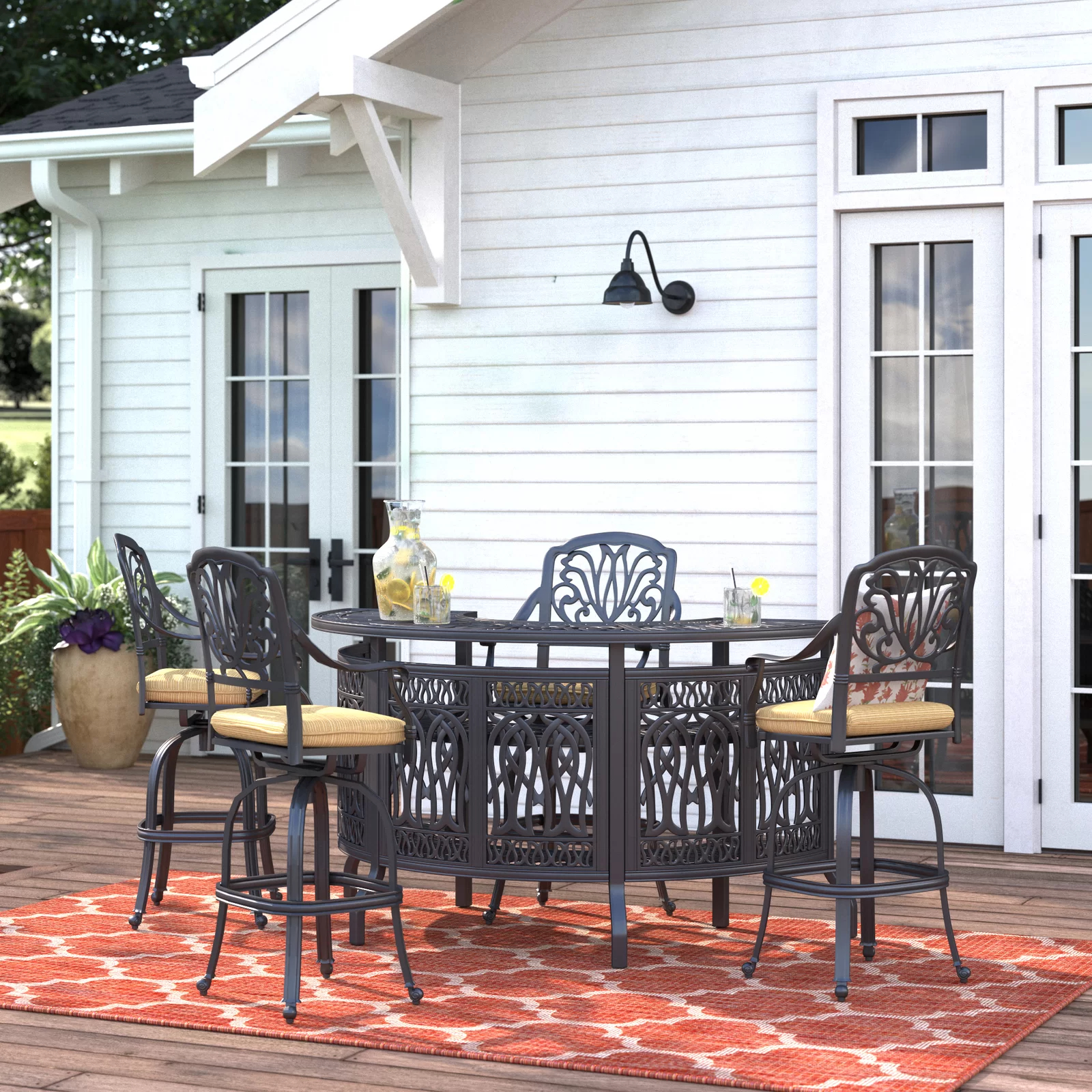 【Home&Garden】Allene Bar Set with Metal Outer Material