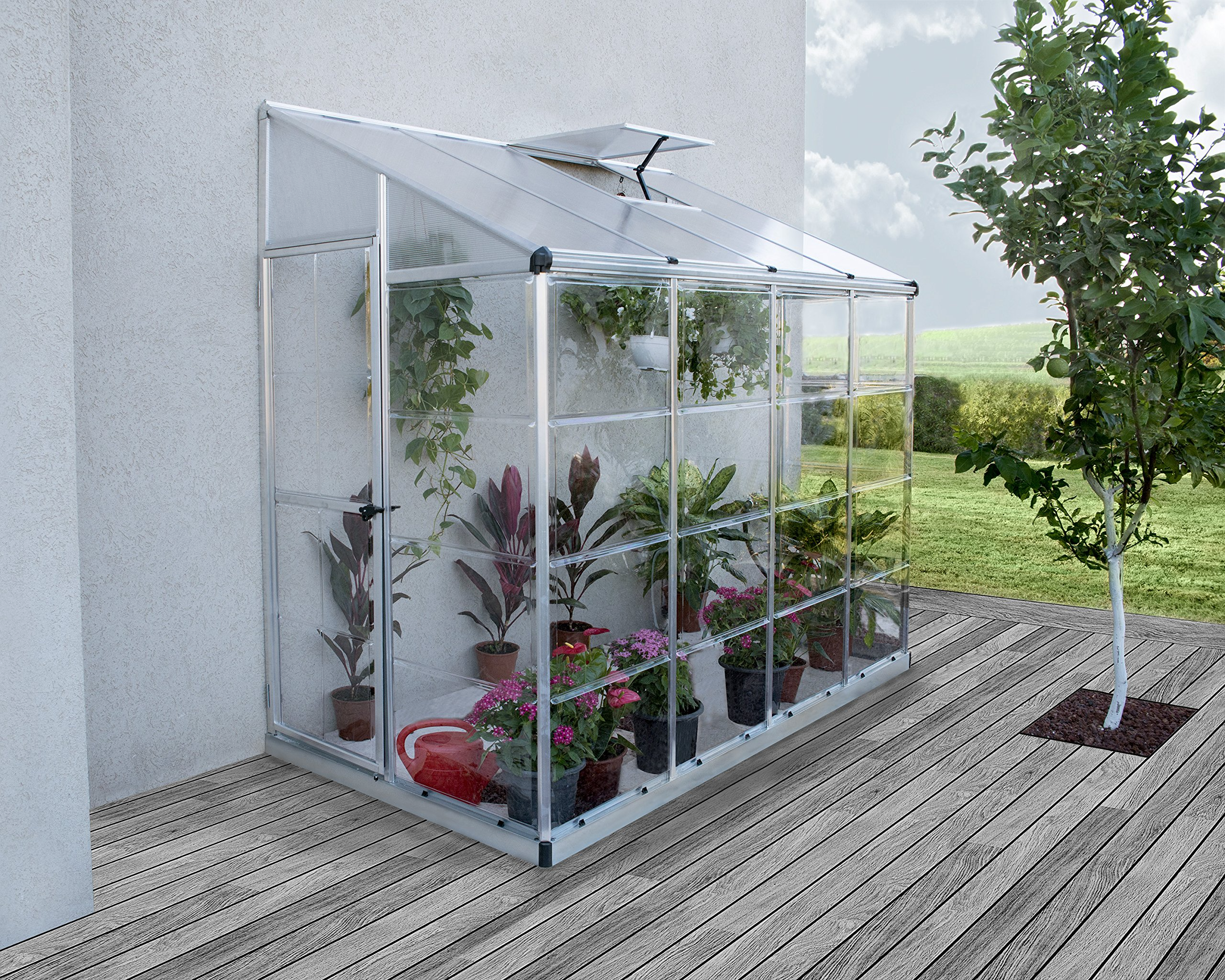 【Home&Garden】Canopia Hybrid Lean-to Greenhouse - 4' x 8' - Silver