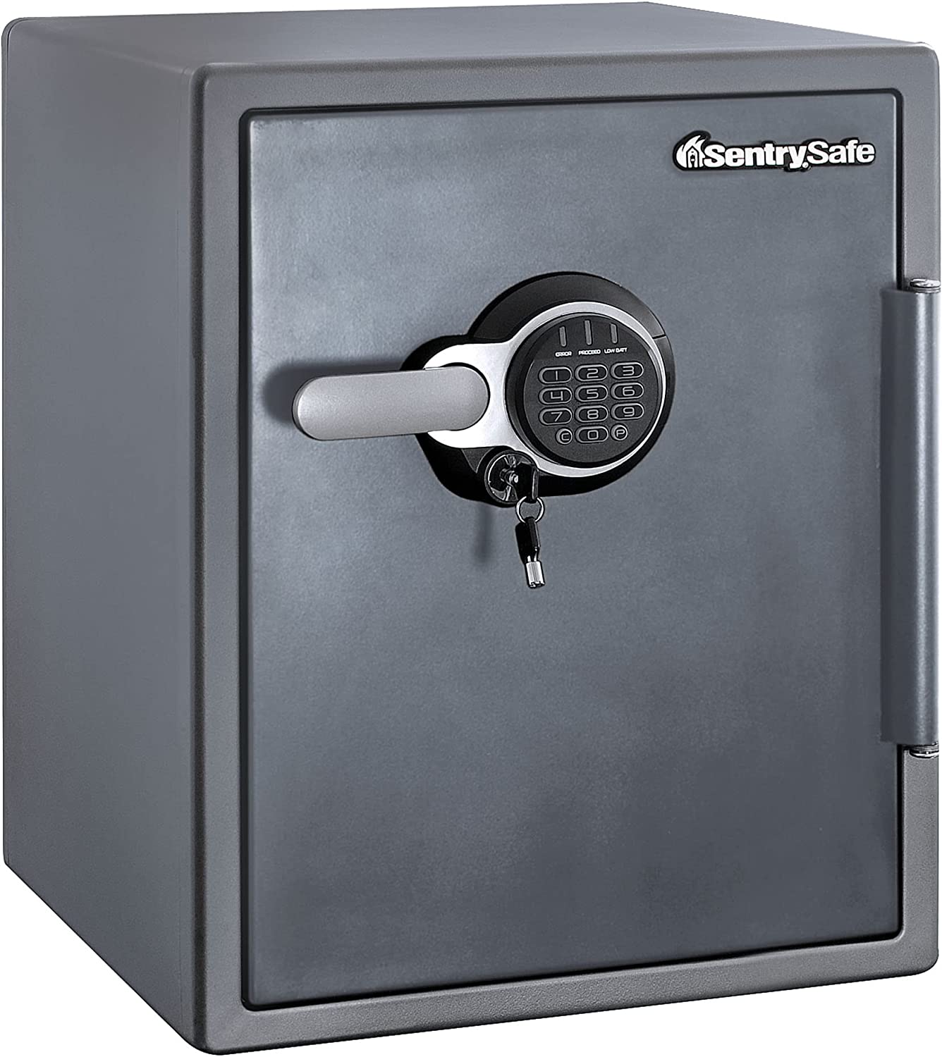 SentrySafe Fireproof and Waterproof Steel Home Safe with Digital Keypad Lock, Secure Documents and Valuables, Safe with Interior Lighting, 1.23 Cubic Feet, 17.8 x 16.3 x 19.3 Inches, SFW123GDC