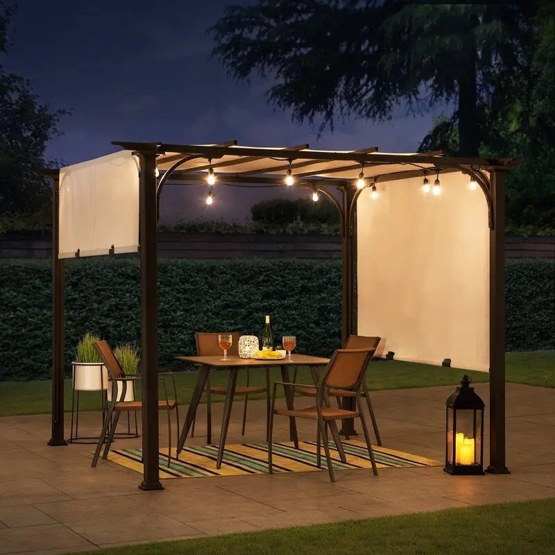 Meadow 11 Ft. W x 9.4 Ft. D Metal Pergola with Canopy