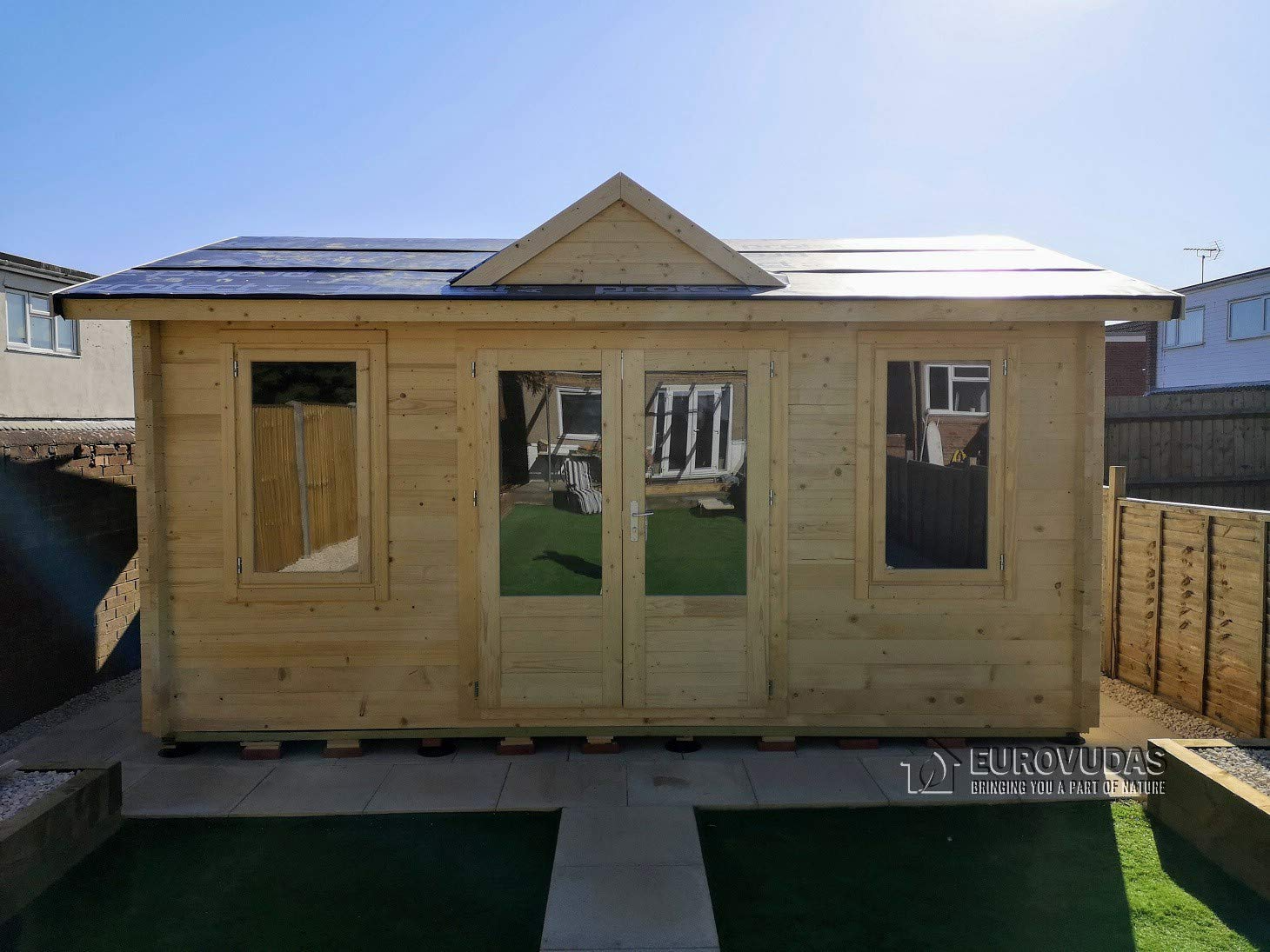 【Home&Garden】Log Cabin CLOCKHOUSE 4x3m, 44 mm Walls