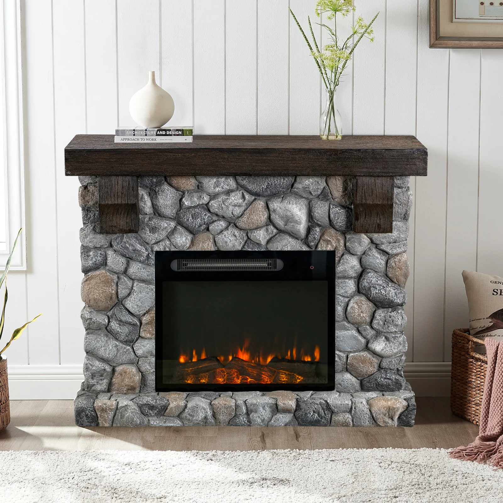 【Home Improvement】Troy 45.25'' W Electric Fireplace