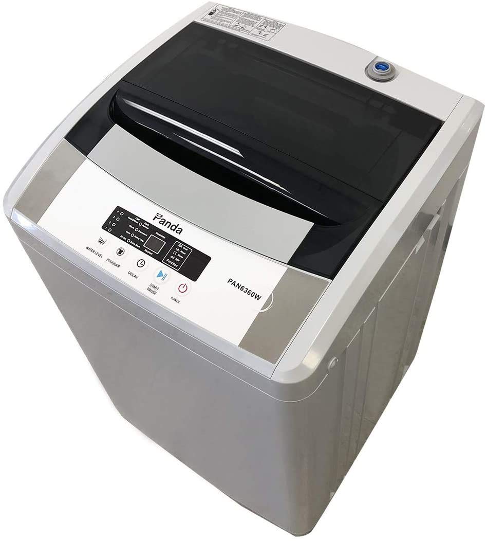 【Appliances】Panda Compact Portable Washing Machine, 1.54 cu.ft, 8 Wash Programs, Top Load Clothes Washer