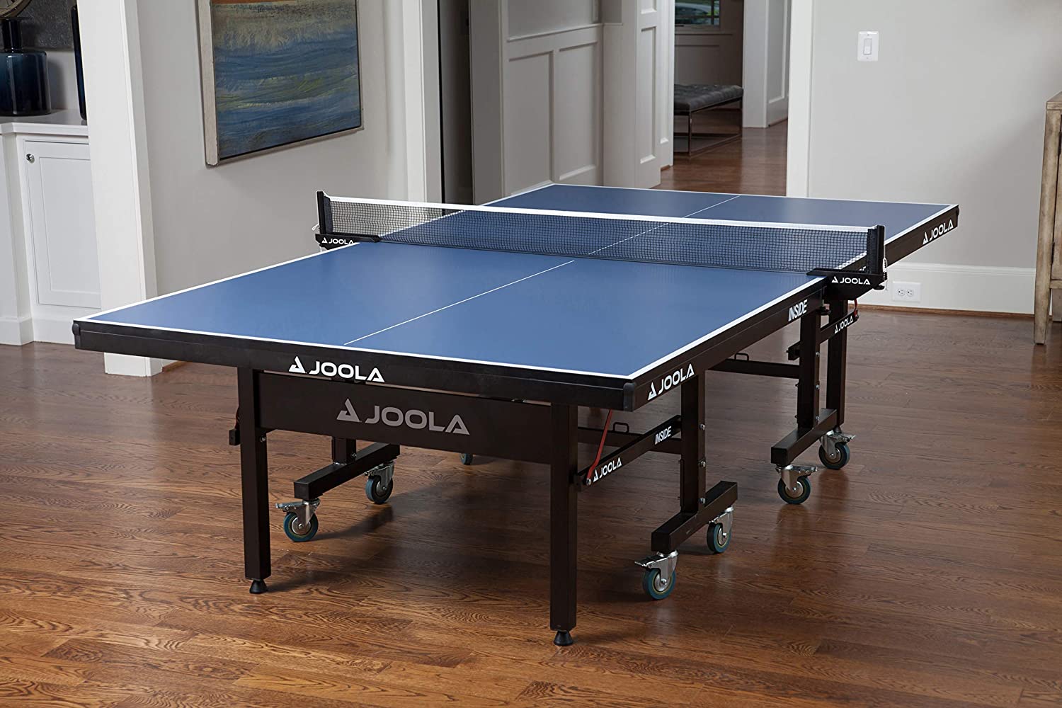 JOOLA Inside - Professional MDF Indoor Table Tennis Table with Quick Clamp Ping Pong Net and Post Set - 10 Minute Easy Assembly - Ping Pong Table with Single Player Playback Mode