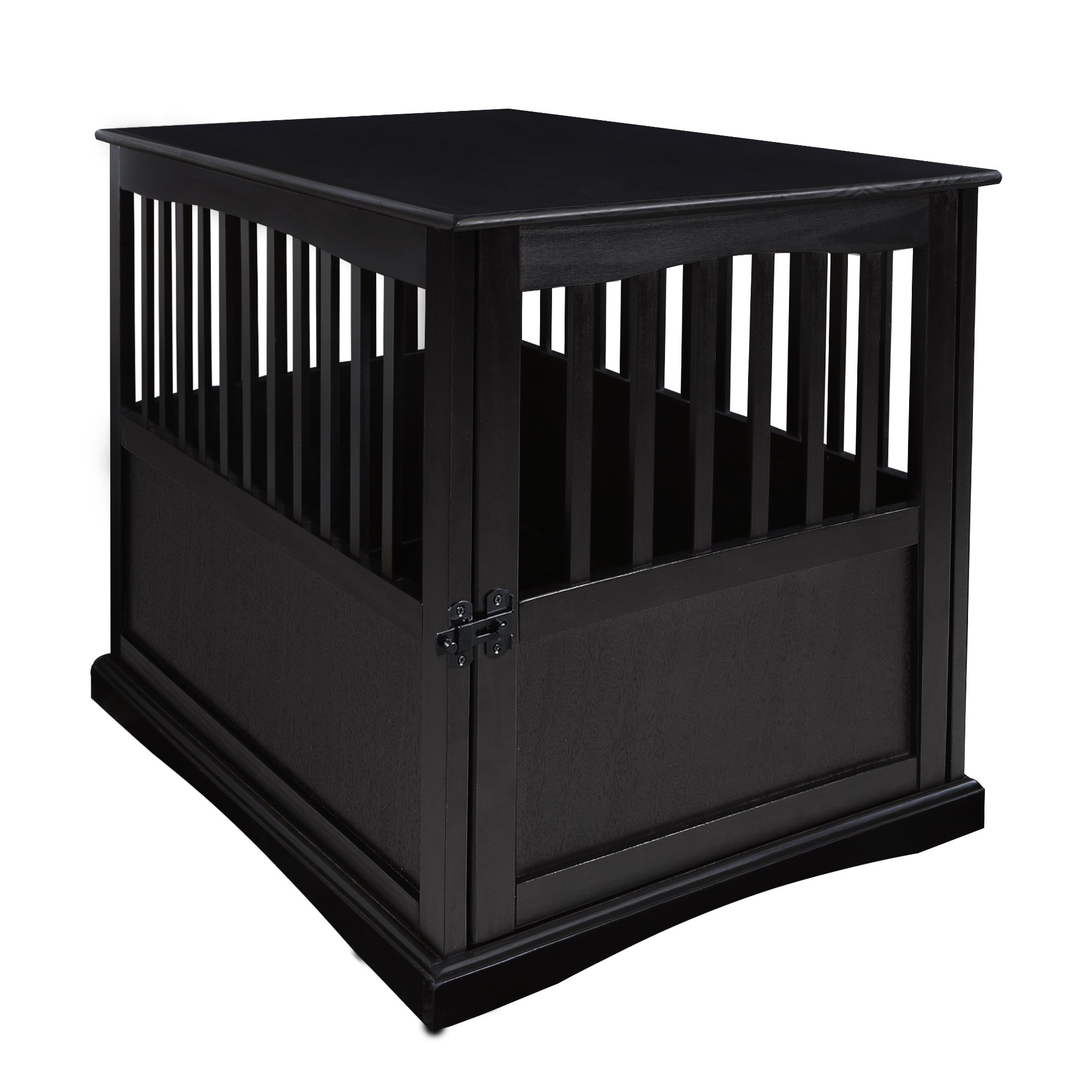 【Pet】Wooden Large Pet Crate, End Table, Black