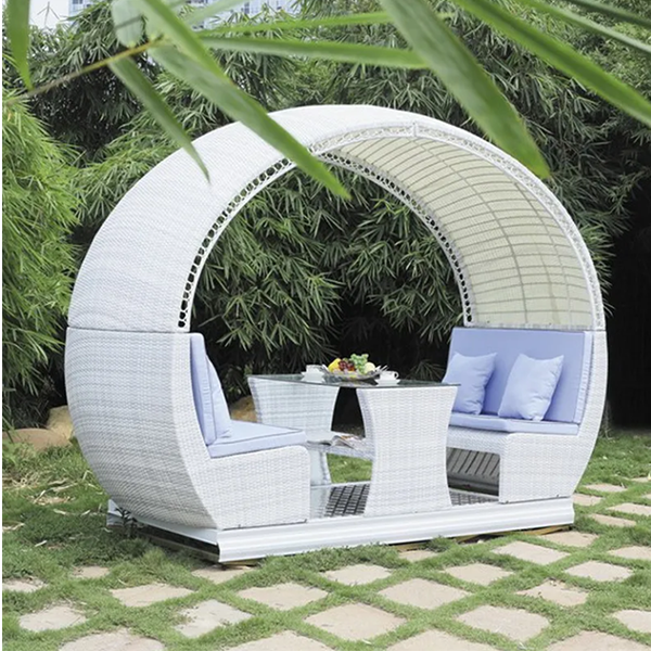 【Home&Garden】Rattan Sofa Creative Table & Chair Leisure Courtyard Terrace Outdoor Rattan Chair Sofa Set