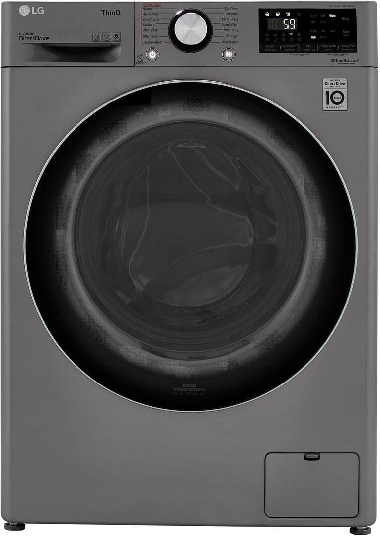 LG WM3555HVA 24 Inch Smart Front Load Washer/Dryer Combo with 2.4 cu.ft. Capacity, 14 Wash Programs, 13 Wash Options, 8 Dry Cycles, TurboWash™, Allergiene™ Cycle, Sanitize Cycle, Steam Refresh,