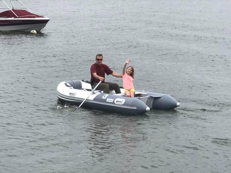 【Sports&Outdoors】10.8 ft Inflatable Boat Inflatable Rafting Fishing Dinghy Tender Pontoon Boat