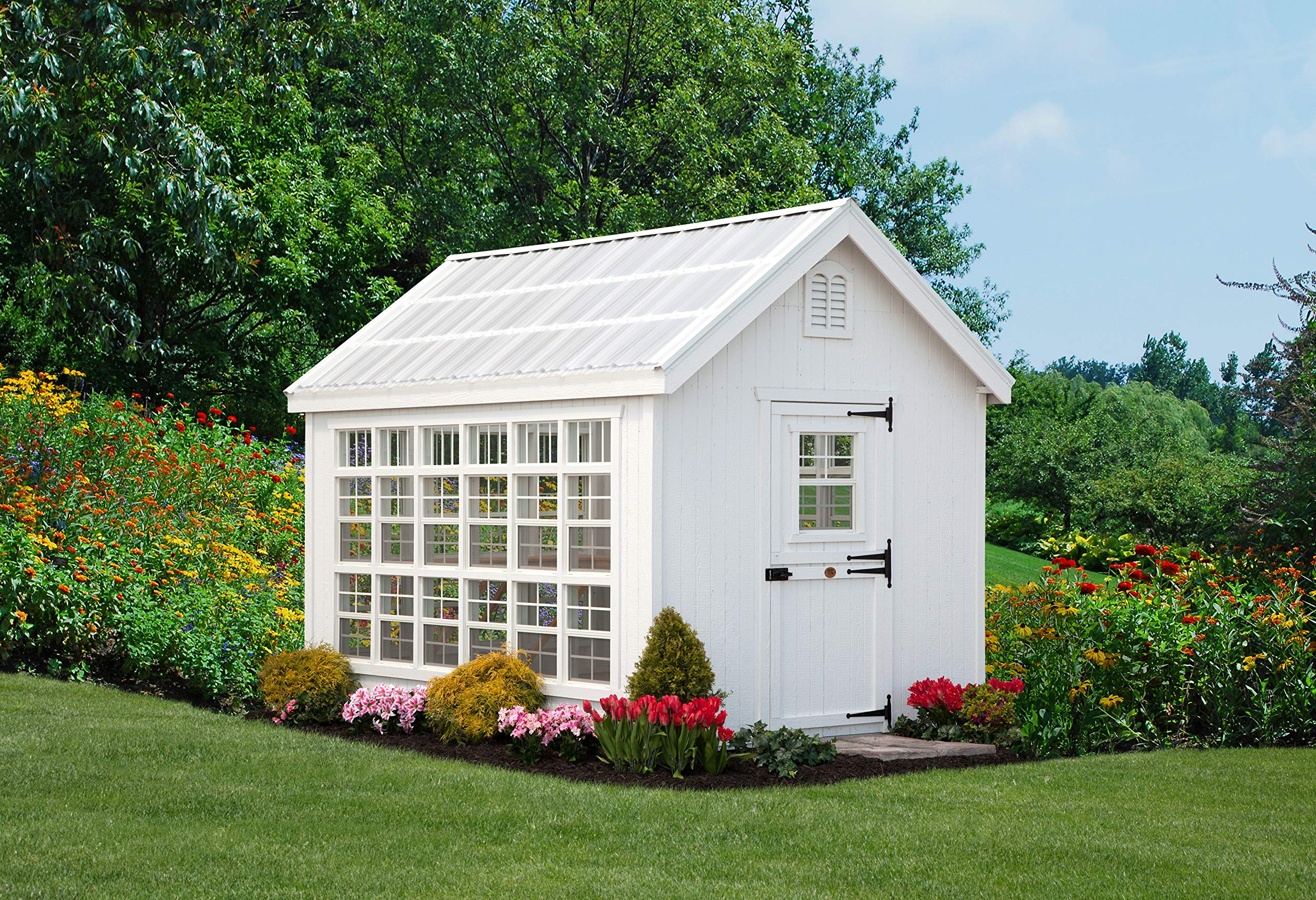 【Home&Garden】Colonial Gable Greenhouse, 10' x 16', Primed Tan