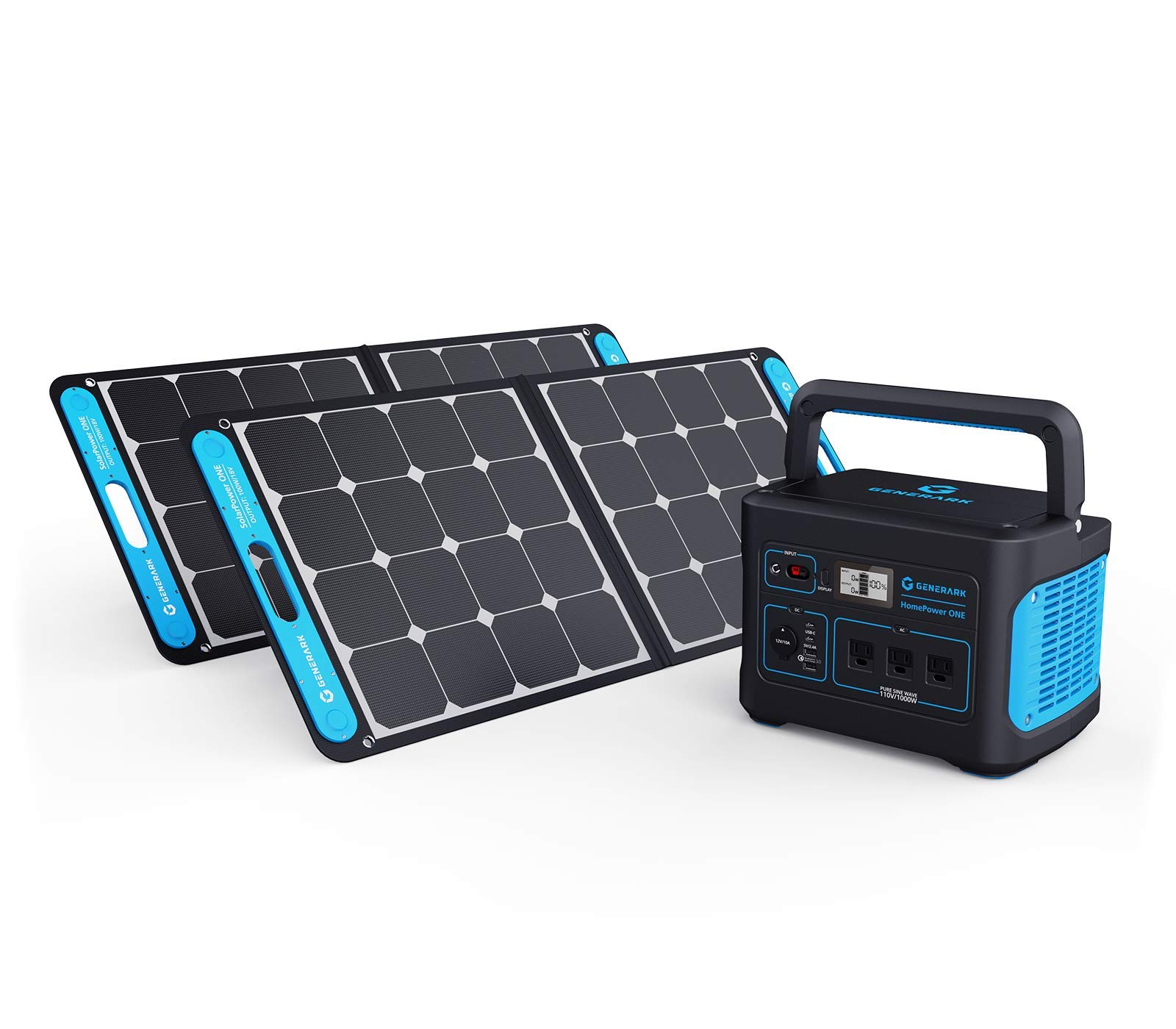 【Appliances】Geneverse 1002Wh (1x2) Solar Generator Bundle: 1X HomePower ONE Portable Power Station + 2X Solar Panels