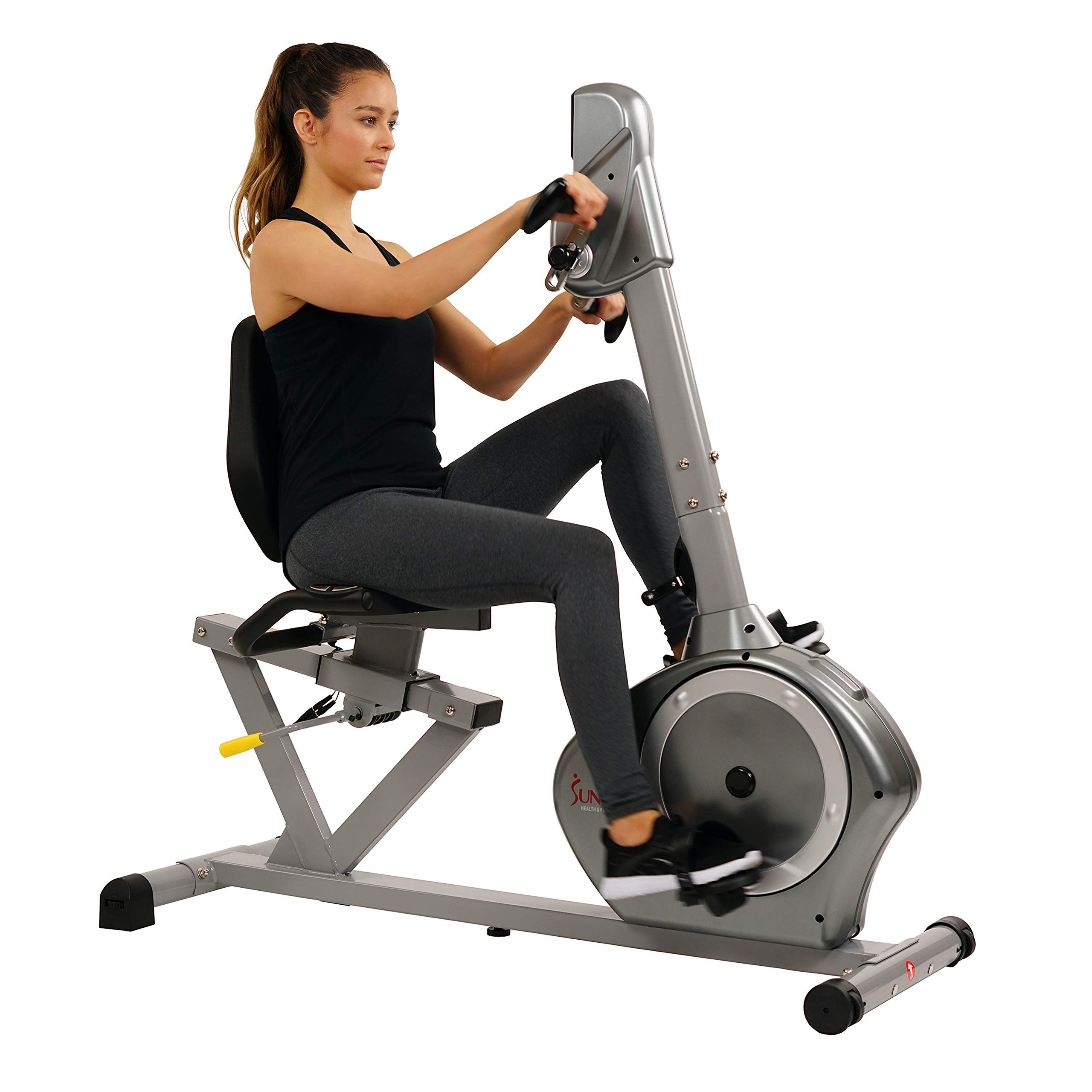 【Sports&Outdoors】Sunny Health & Fitness Recumbent Bike SF-RB4631 with Arm Exerciser, 350lb, Gray