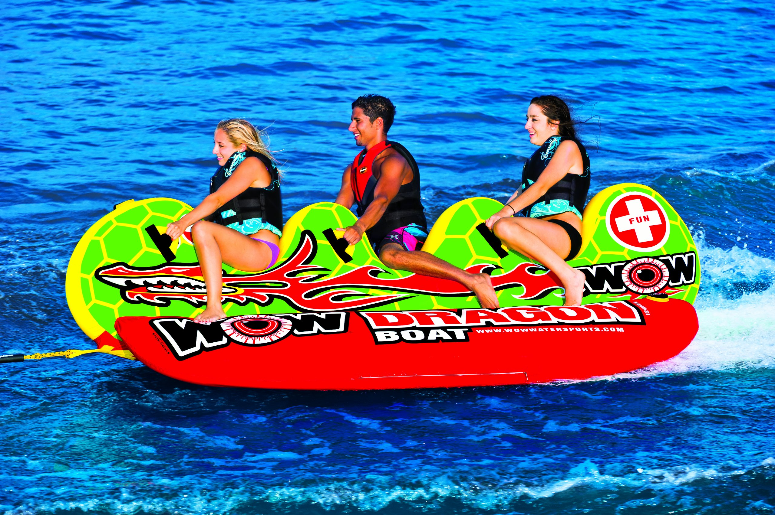 【Sports&Outdoors】World of Watersports 13-1060, Dragon Boat Inflatable Towable, Ski Tube, 3 Person