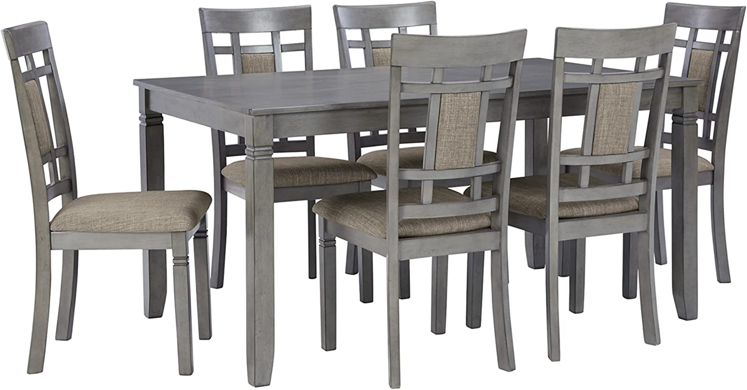 Signature Design by Ashley Caitbrook Rustic 7 Piece Dining Set, Include Table and 6 Chairs, Gray