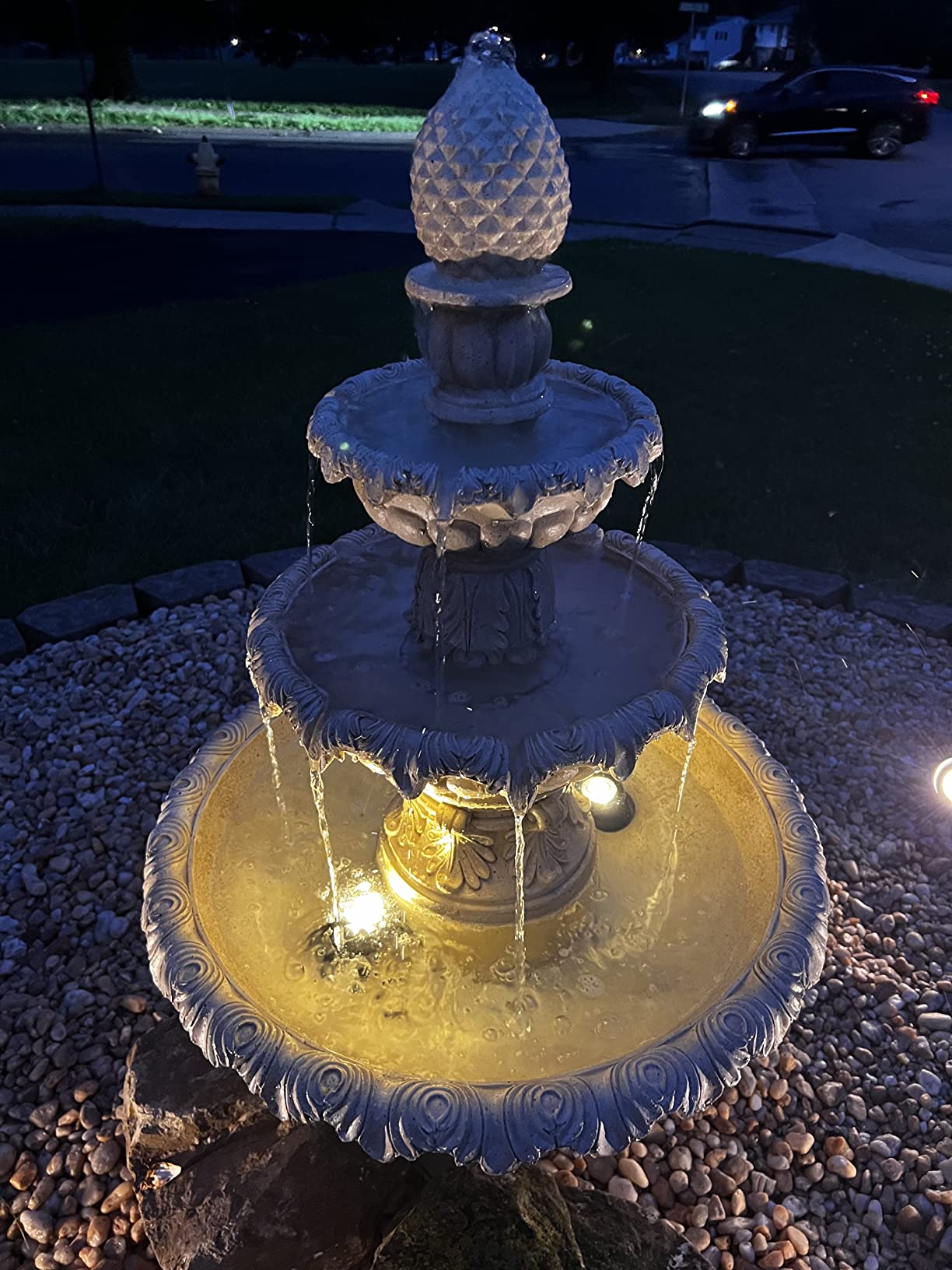 【Décor】Kenroy Home Ibiza Water Fountain, Outdoor Floor Fountain, Sandstone