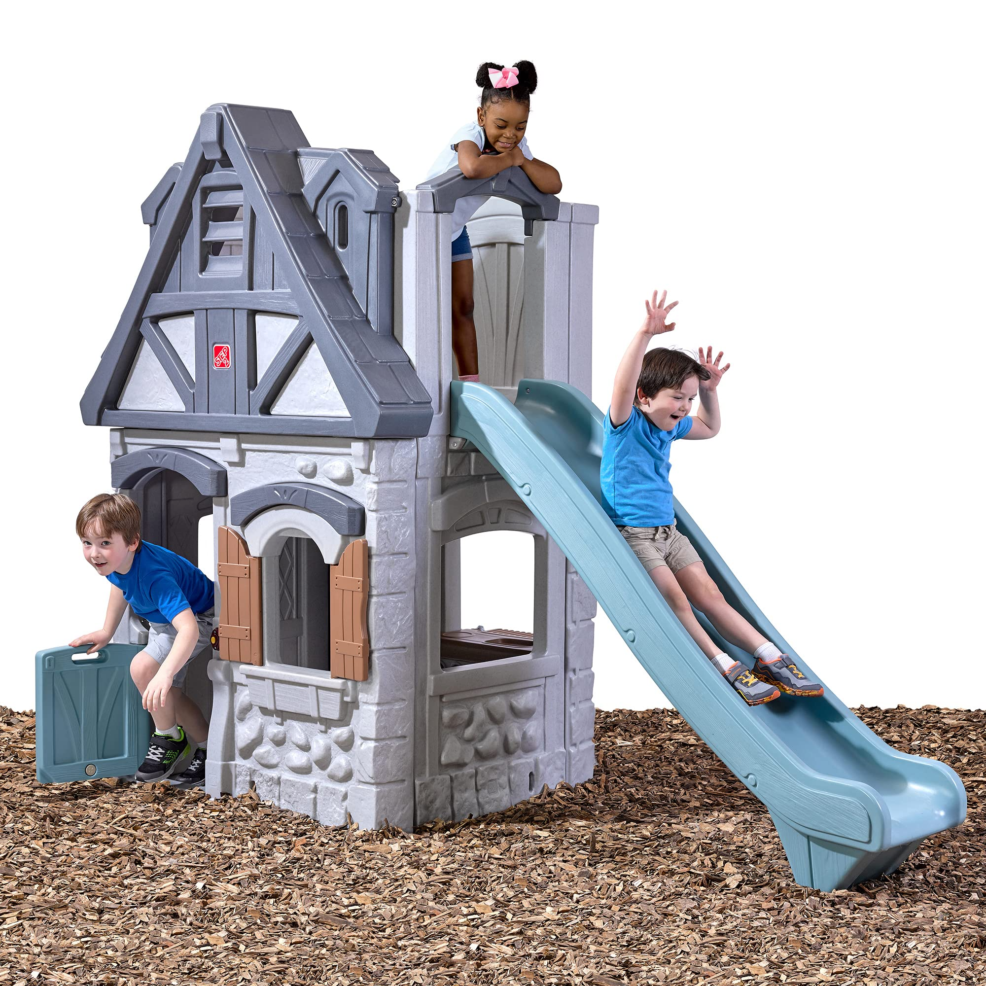 【Baby&Kids】Enchanting Adventures 2-Story Playhouse & Slide, Blue