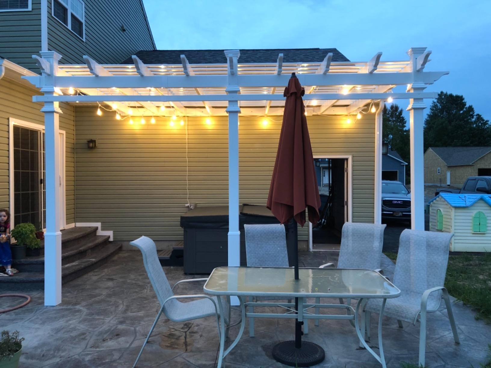 【Home&Garden】Valencia 12' x 16' Attached Vinyl Pergola