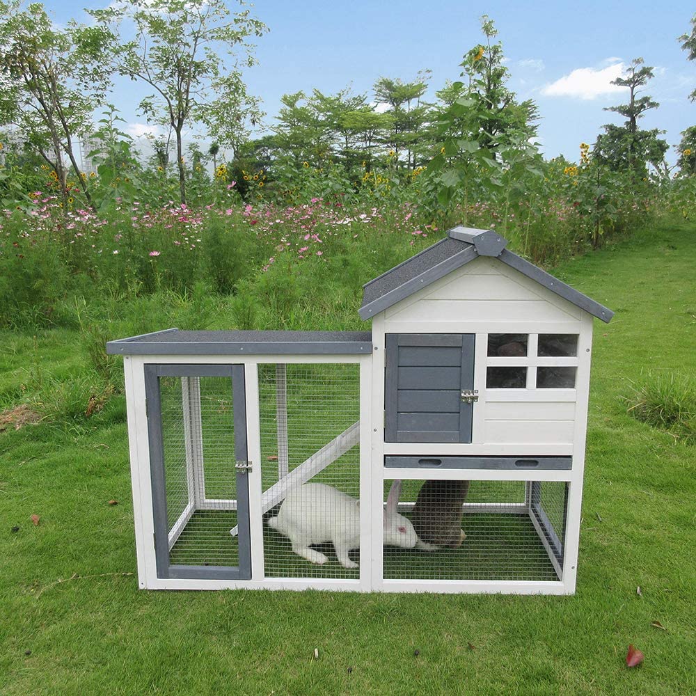 Long chicken coop rabbit house Indoor outdoor rabbit cage Rabbit house wooden house Pet.