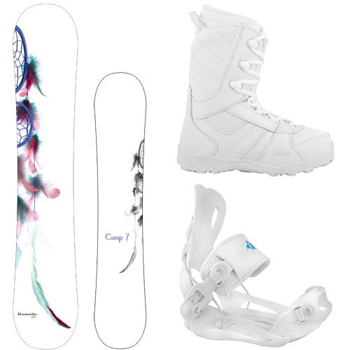 【Sports&Outdoors】Dreamcatcher 2022 with Lux Rear Entry Step in Style Bindings Women's Complete Snowboard Package