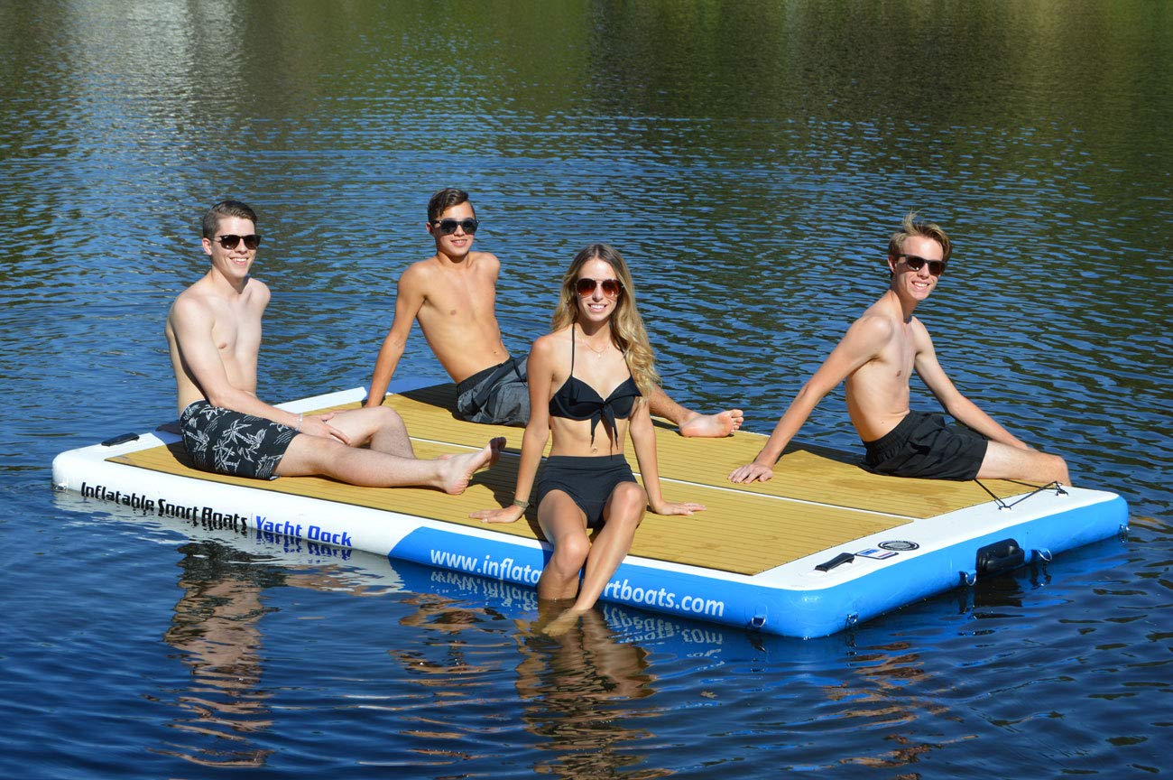 【Sports&Outdoors】Inflatable Sport Boats Yacht Dock 10x6x6 inches Thick Inflatable Dock Floating Platform