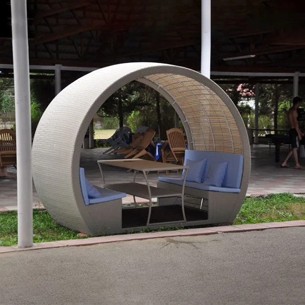 【Home&Garden】Rattan Sofa Creative Table & Chair Leisure Courtyard Terrace Outdoor Rattan Chair Sofa Set