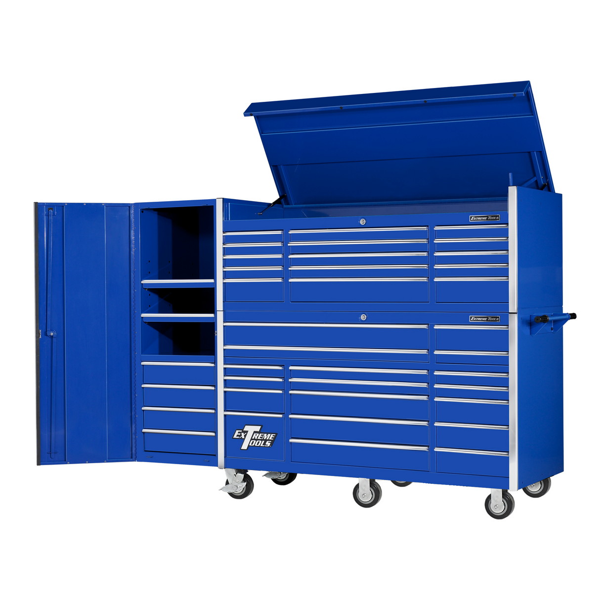 n- used toolbox72 38 Drawers Professional Roller Cabinet, Top Chest & Side Cabinet Combon-
