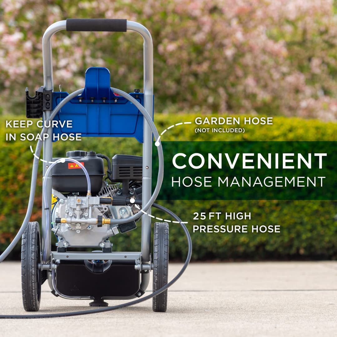 Westinghouse WPX3200 Gas Pressure Washer, 3200 PSI and 2.5 Max GPM, Onboard Soap Pot, Spray Gun and Wand, 5 Nozzle Bank