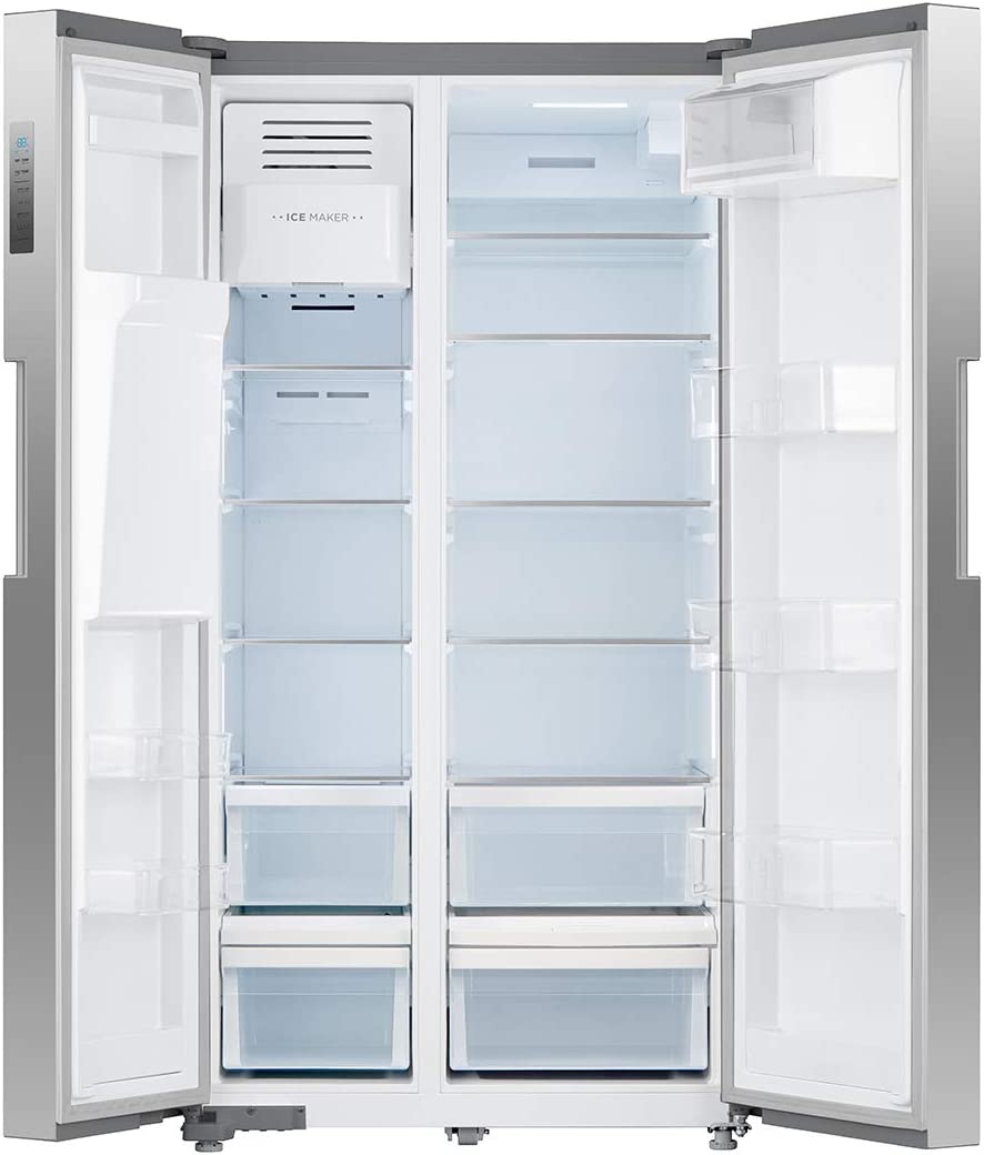 Smad 36" Side by Side Refrigerator with Automatic Ice Maker and Water Dispenser, Stainless Steel, 26.3 Cu.Ft.