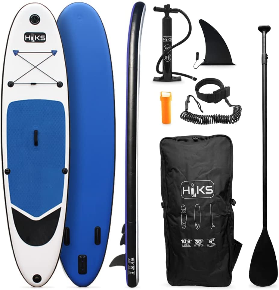 【Sports&Outdoors】SUP Inflatable Stand Up Paddle Board Set Inc Paddle, Pump, Backpack & Leash