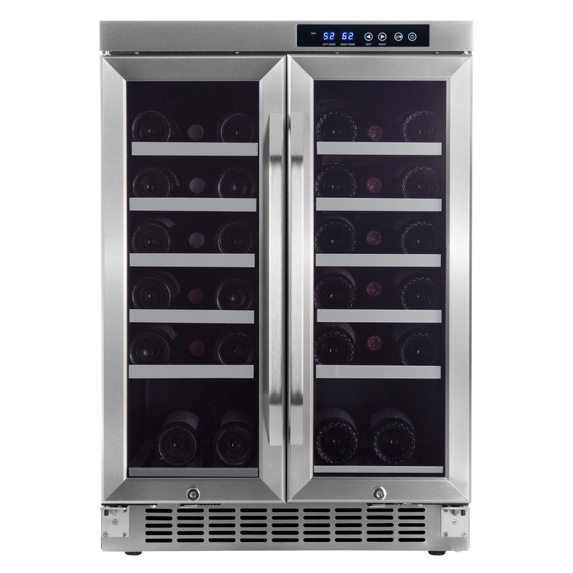 【Appliances】EdgeStar 36 Bottle Built-In Dual Zone French Door Wine Cooler