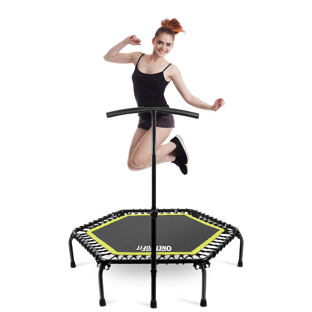 【Baby&Kids】Silent Mini Fitness Trampoline with Adjustable Handle Bar, for Adults or Kids