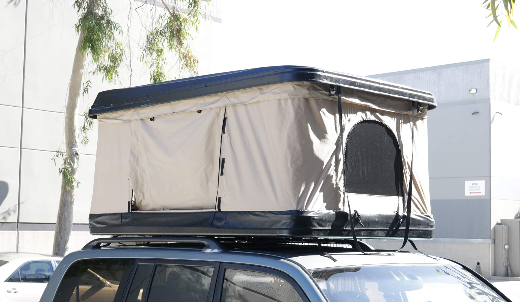 【Sports&Outdoors】Beige Overlanding Tent Pop Up Roof Tent Universal for Cars Trucks SUVs Camping Travel Mobile