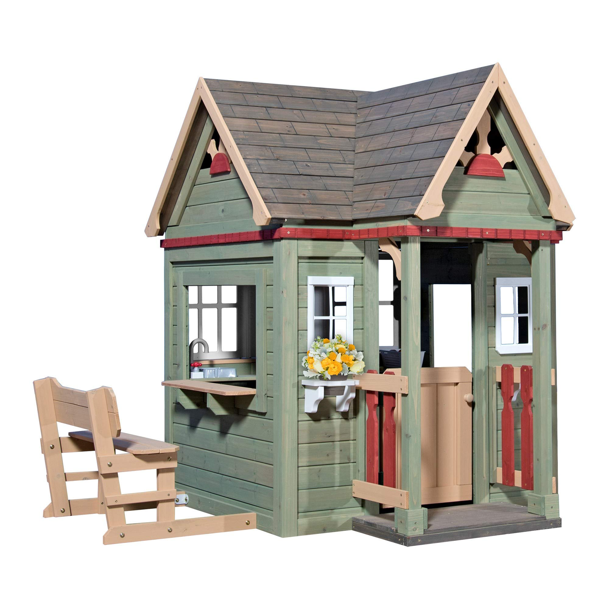 【Baby&Kids】Victorian Inn All Cedar Outdoor Wooden Playhouse