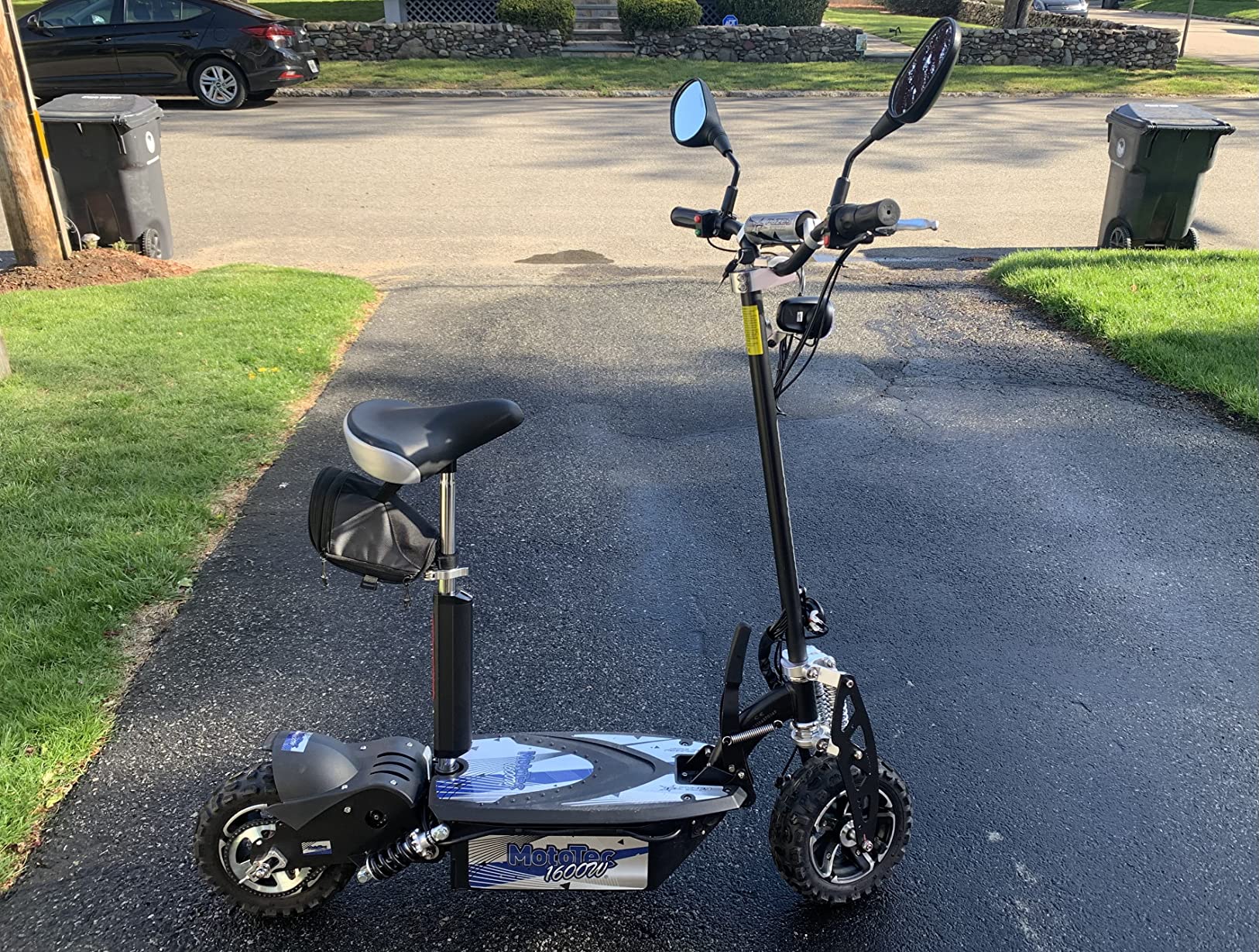 【Sports&Outdoors】UberScoot 1600w 48v Electric Scooter, Black, Large