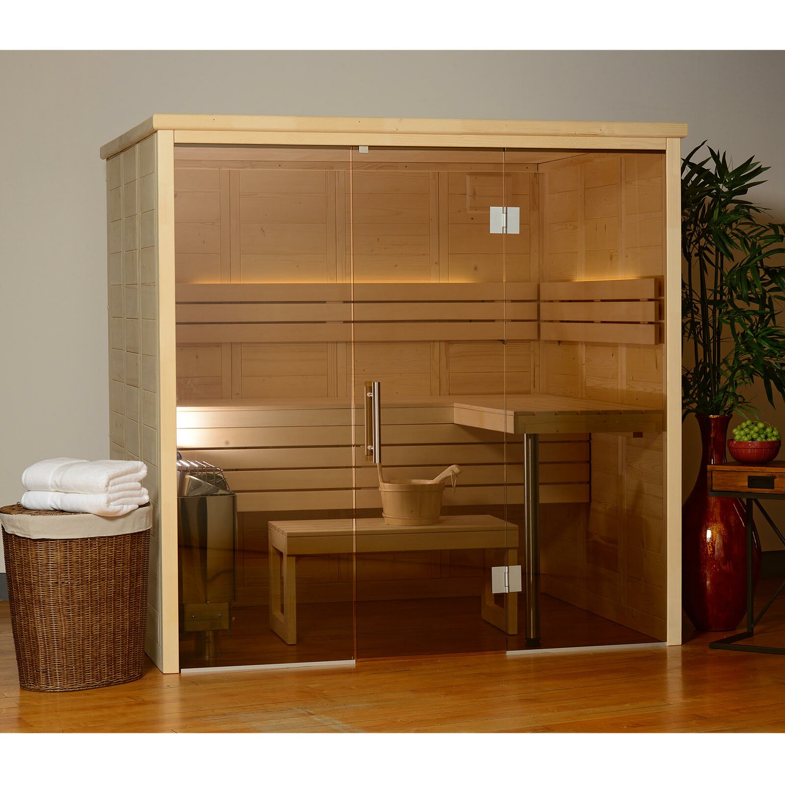 【Sports&Outdoors】Almost Heaven Saunas Worthington 4 - Person Indoor Traditional Steam Sauna in Spruce