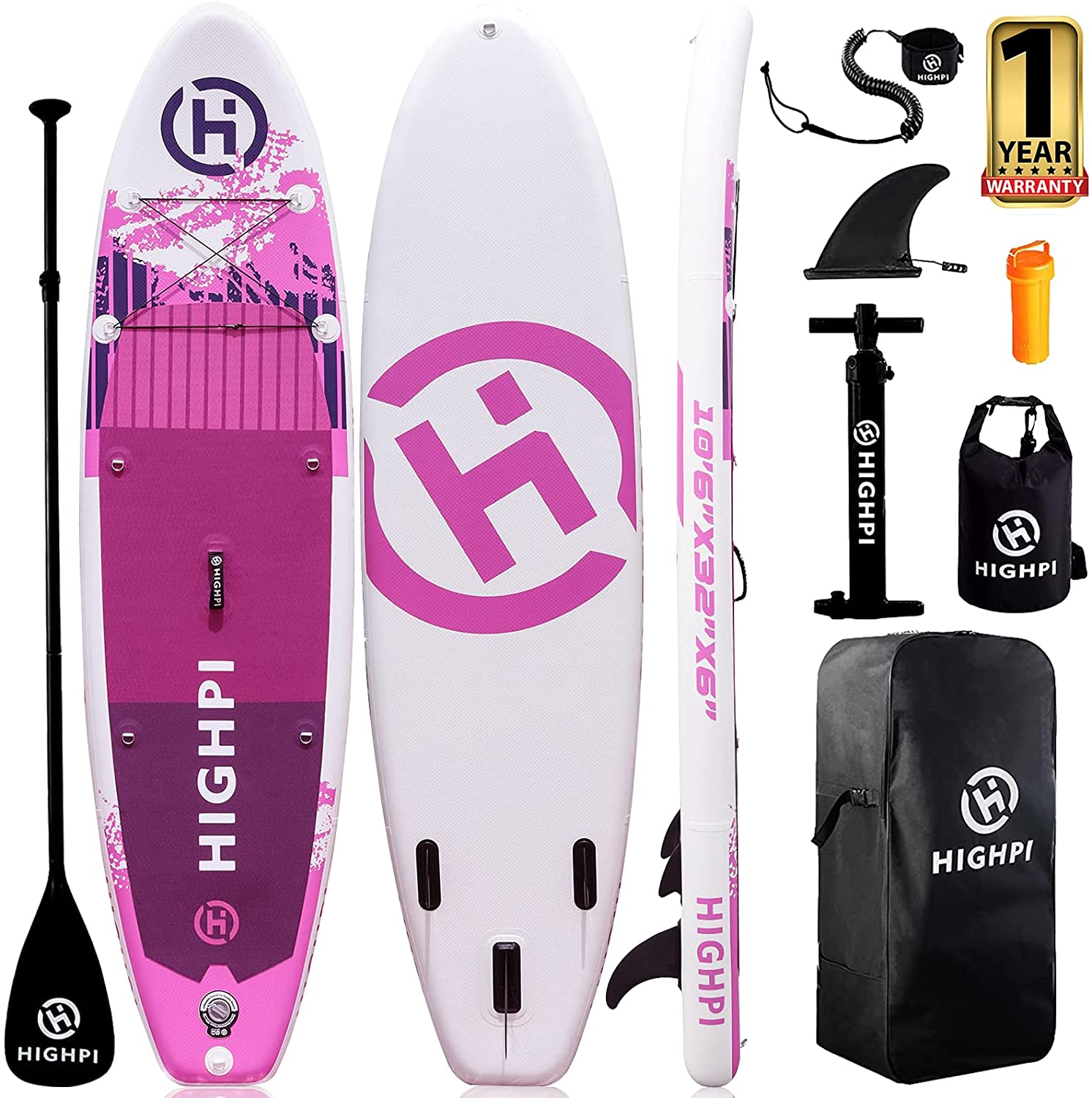 【Sports&Outdoors】Highpi Inflatable Stand Up Paddle Boards, 10’6”11′ Ultra-Light SUP for All Skill Levels