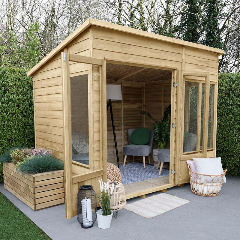 【Home&Garden】8x6 Forest Oakley Double Door Pent Summer House